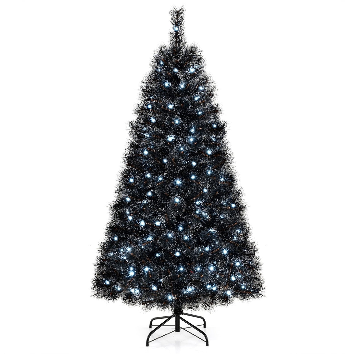 6/7/8 Feet Black Artificial Halloween Christmas Tree with PVC Branch Tips and 210/320/450 Cool White LED Lights-S Christmas Tree Small  at Gallery Canada