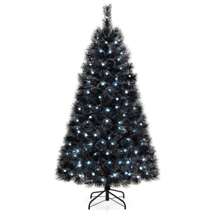 6/7/8 Feet Black Artificial Halloween Christmas Tree with PVC Branch Tips and 210/320/450 Cool White LED Lights-S Christmas Tree Small  at Gallery Canada