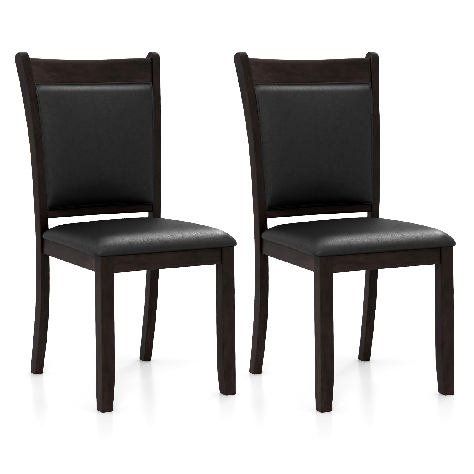 Dining Chairs Set of 2 Faux Leather Upholstered Kitchen Side Chairs with Padded Seat, Gray Dining Chairs Gray  at Gallery Canada