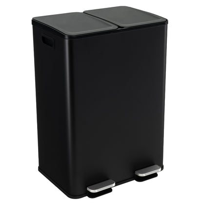 2 x 8 Gal Dual Compartment Trash Can, Black Kitchen Organization   at Gallery Canada