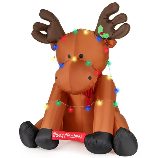 8.5 Feet Tall Christmas Inflatable Reindeer with 24 LED String Lights, Brown Christmas Decor & Accessories Brown  at Gallery Canada