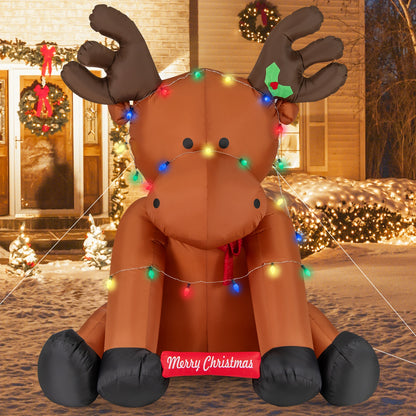 8.5 Feet Tall Christmas Inflatable Reindeer with 24 LED String Lights, Brown Christmas Decor & Accessories   at Gallery Canada