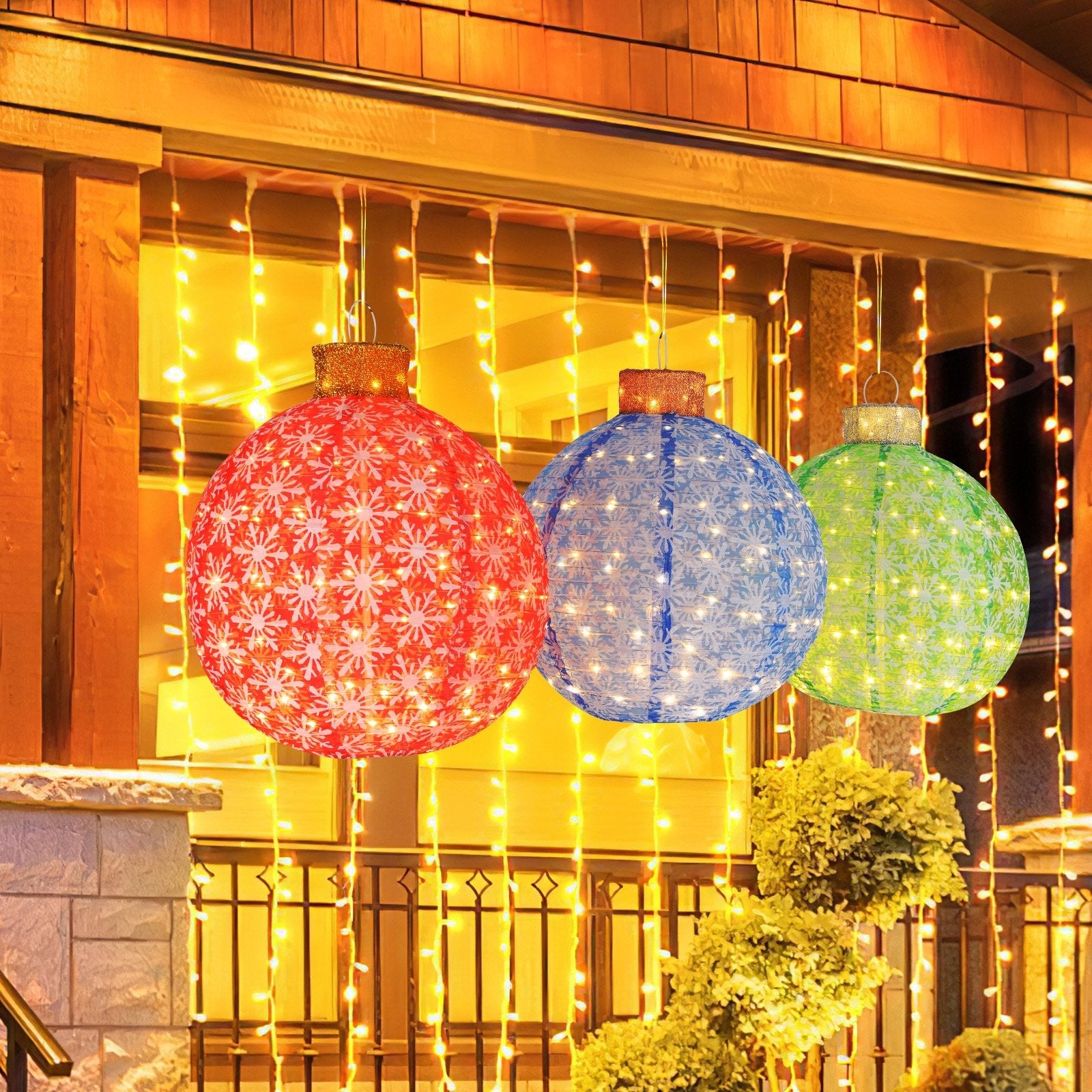 3-Piece Pre-Lit Pop up Christmas Ball Set with Warm White LED Lights Christmas Decor & Accessories   at Gallery Canada