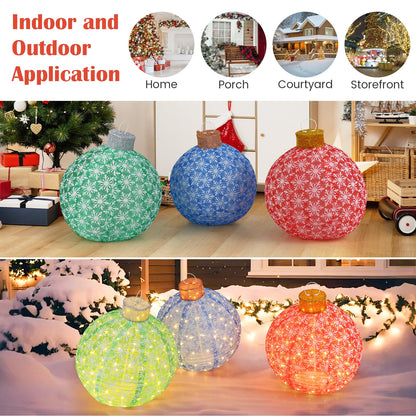 3-Piece Pre-Lit Pop up Christmas Ball Set with Warm White LED Lights Christmas Decor & Accessories   at Gallery Canada