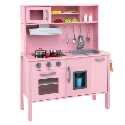 Wooden Pretend Play Kitchen Set for Toddlers, Pink Play Kitchen Sets Pink  at Gallery Canada