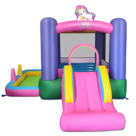 6-in-1 Bouncy Castle Inflatable Bounce House with Slide and Ball Pit with 480W Blower, Multicolor Bounce House Multicolor  at Gallery Canada