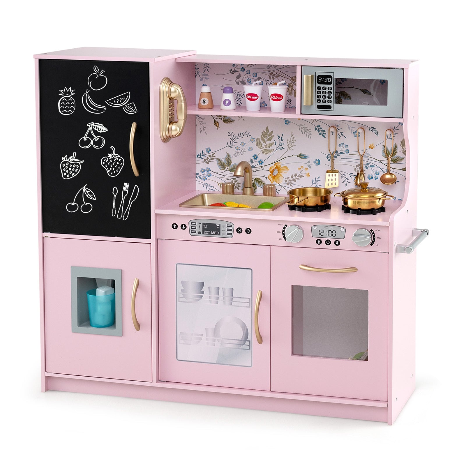 Toddler Pretend Play Kitchen for Boys and Girls 3-6 Years Old, Light Pink Play Kitchen Sets   at Gallery Canada