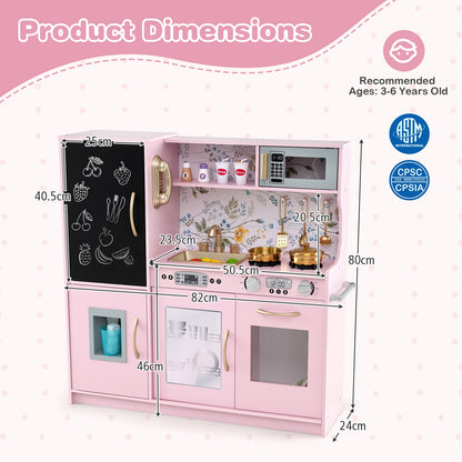 Toddler Pretend Play Kitchen for Boys and Girls 3-6 Years Old, Light Pink Play Kitchen Sets   at Gallery Canada