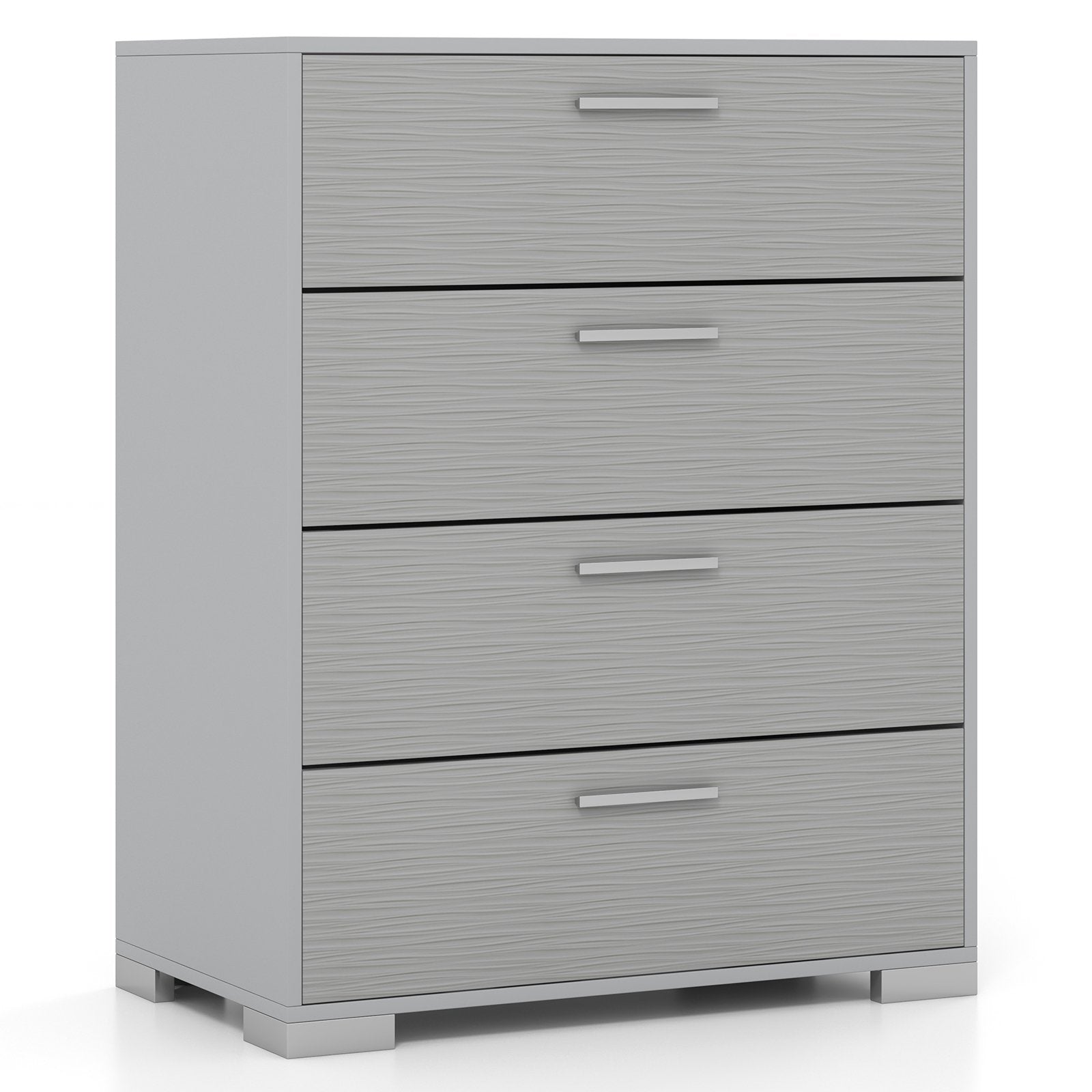 4 Drawer Storage Cabinet with Metal Legs Handles with Anti-Toppling Devices, Gray Cabinets & Chests Gray  at Gallery Canada