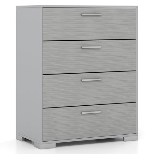 4 Drawer Storage Cabinet with Metal Legs Handles with Anti-Toppling Devices, Gray