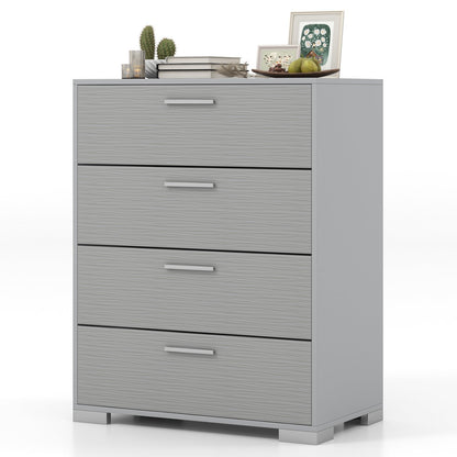 4 Drawer Storage Cabinet with Metal Legs Handles with Anti-Toppling Devices, Gray Cabinets & Chests   at Gallery Canada