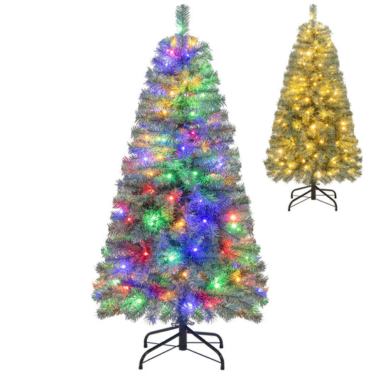 Pre-Lit Blue Artificial Christmas Tree Slim with 9 Lighting Modes-4.5 ft, Blue Christmas Tree Blue  at Gallery Canada