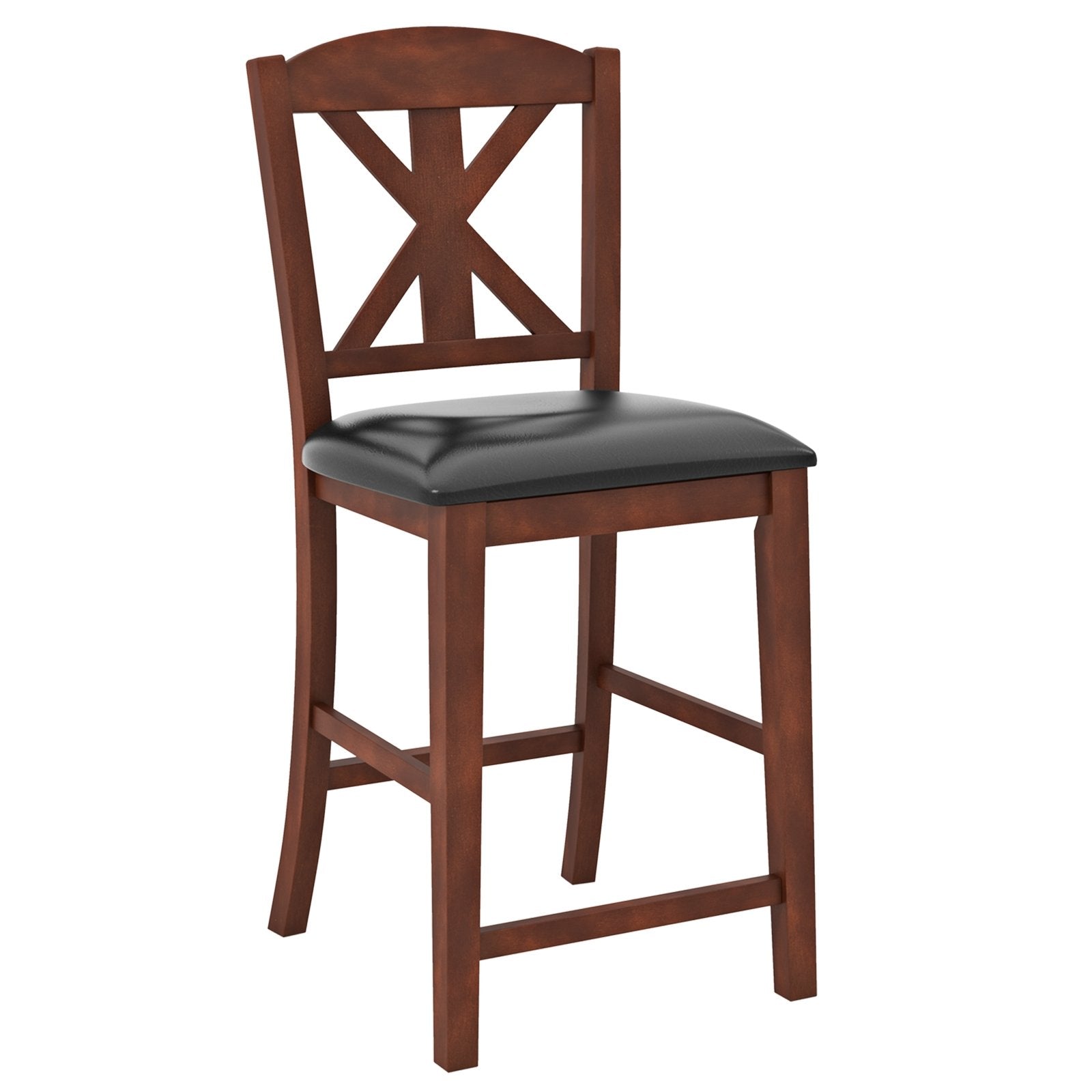 24 Inch Upholstered Dining Chair with Hollowed High Backrest Set of 2, Brown Dining Chairs Brown  at Gallery Canada