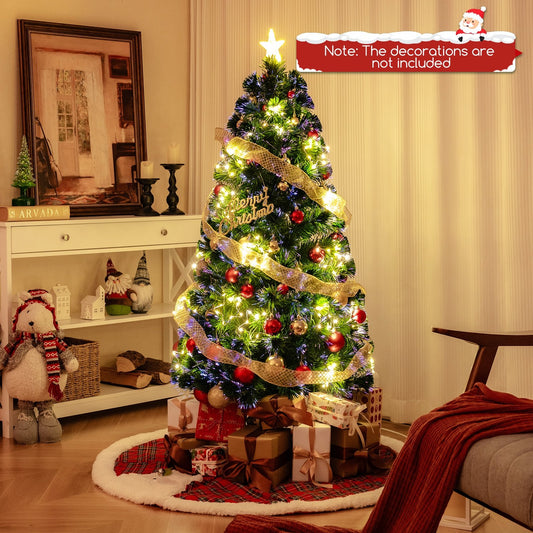 Pre-Lit Artificial Xmas Tree with Top Star and Branch Tips-5 FT, Green Christmas Tree Green - 5 Foot  at Gallery Canada