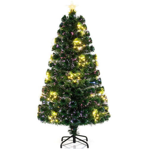 Pre-Lit Artificial Xmas Tree with Top Star and Branch Tips-5 FT, Green