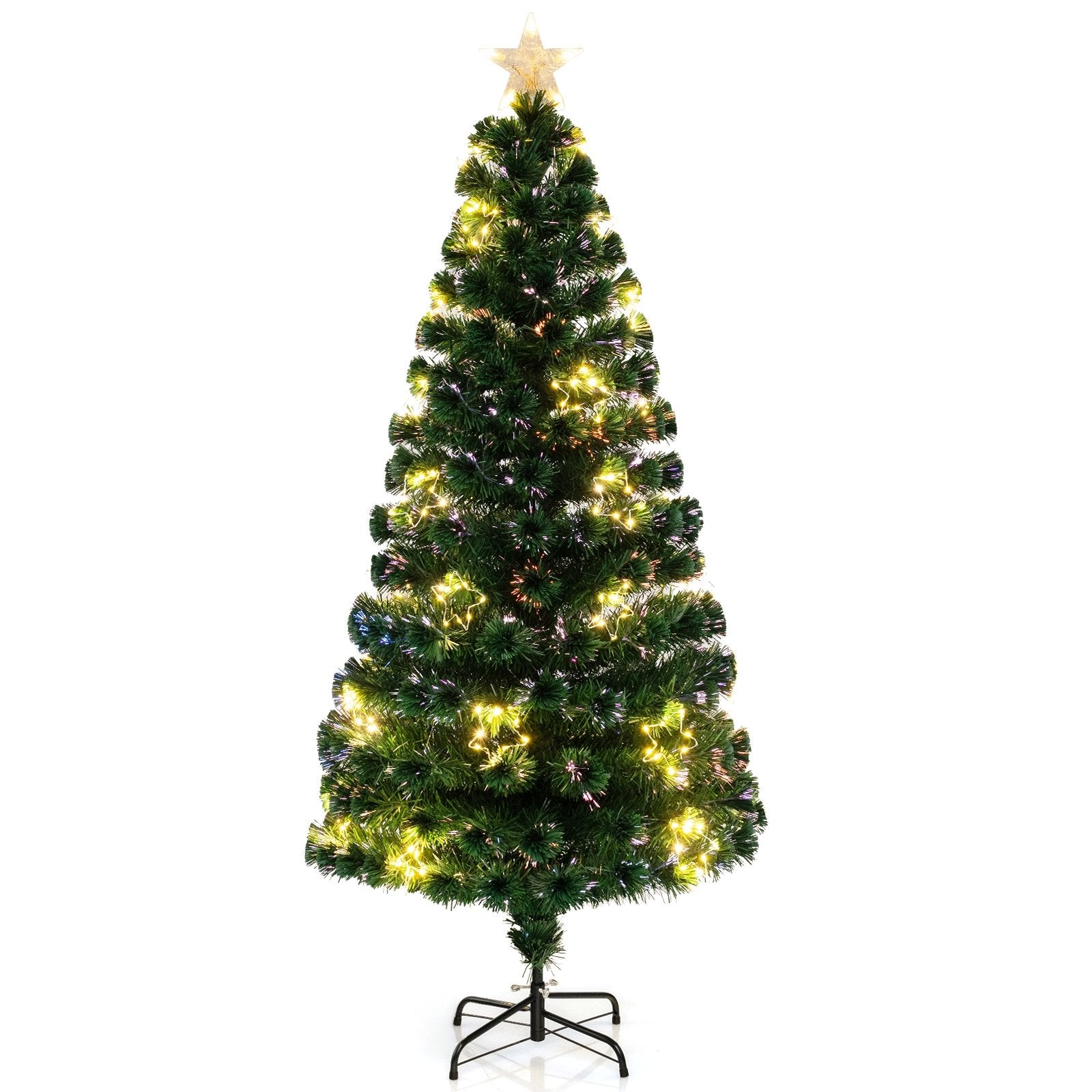 Pre-Lit Artificial Xmas Tree with Top Star and Branch Tips-6 FT, Green Christmas Tree Green - 6 Foot  at Gallery Canada