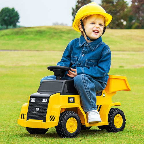 Electric Licensed Caterpillar Construction Vehicle with One-Button Start, White