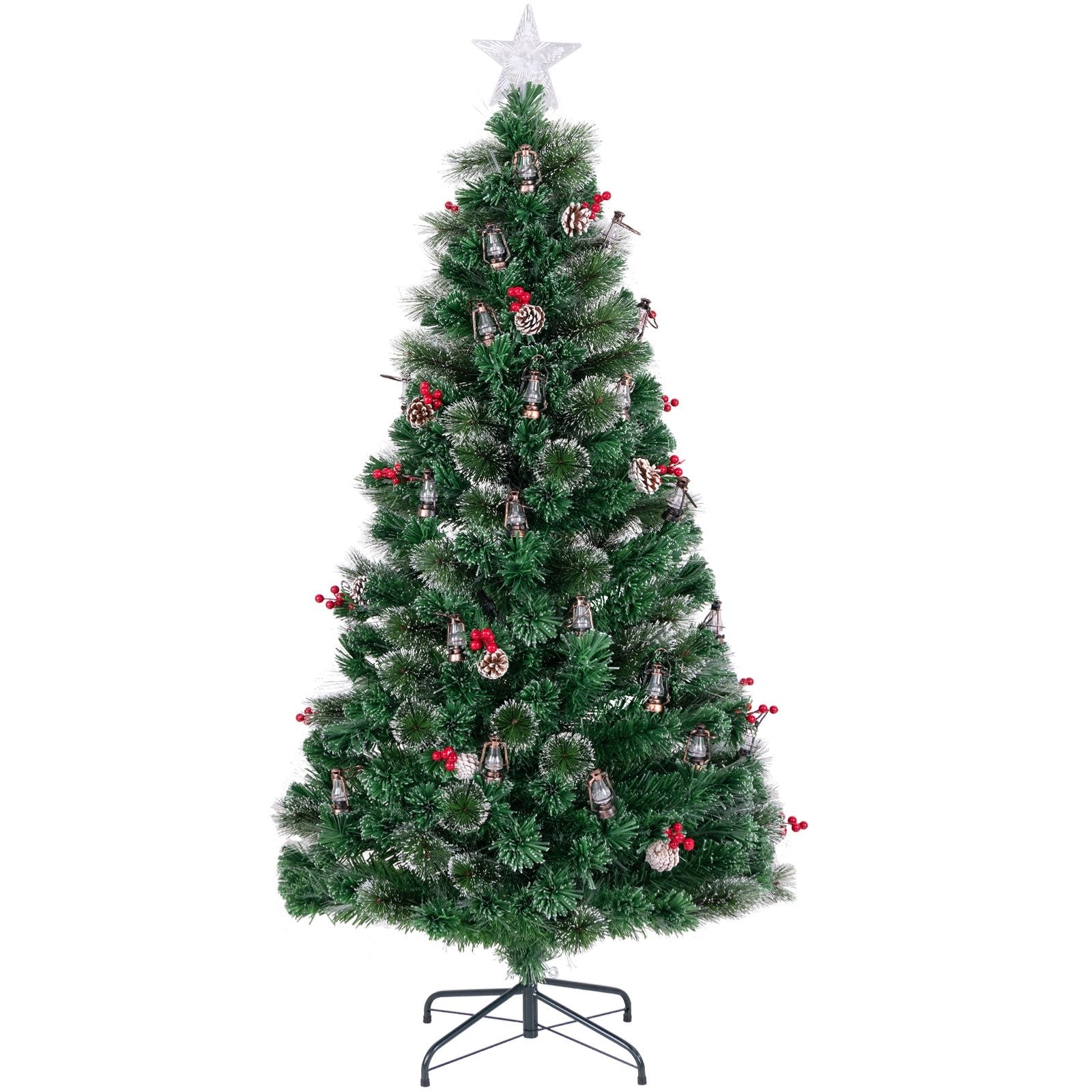 5/6/7 Feet Artificial Christmas Tree with Red Berries and Kerosene Lamps-6 ft Christmas Tree 6 Foot  at Gallery Canada