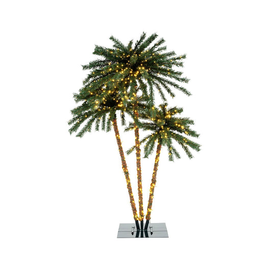 Artificial Lighted Palm Tree with Metal Base  157 Branch Tips and 930 Warm White LED Lights Faux Plants Options  at Gallery Canada