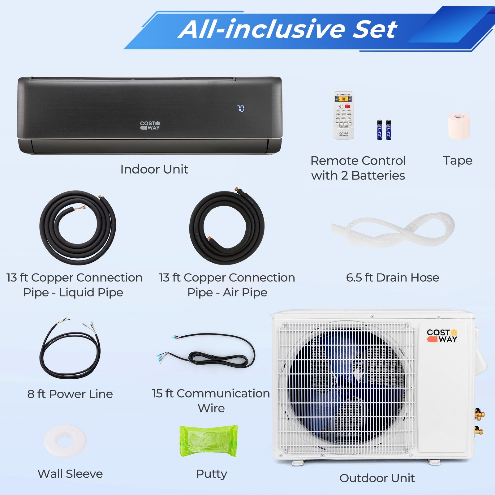 12000 BTU 21 SEER2 208-230V Wifi Enabled Mini Split Air Conditioner and Heater Gray, Gray Mini Split Air Conditioners   at Gallery Canada