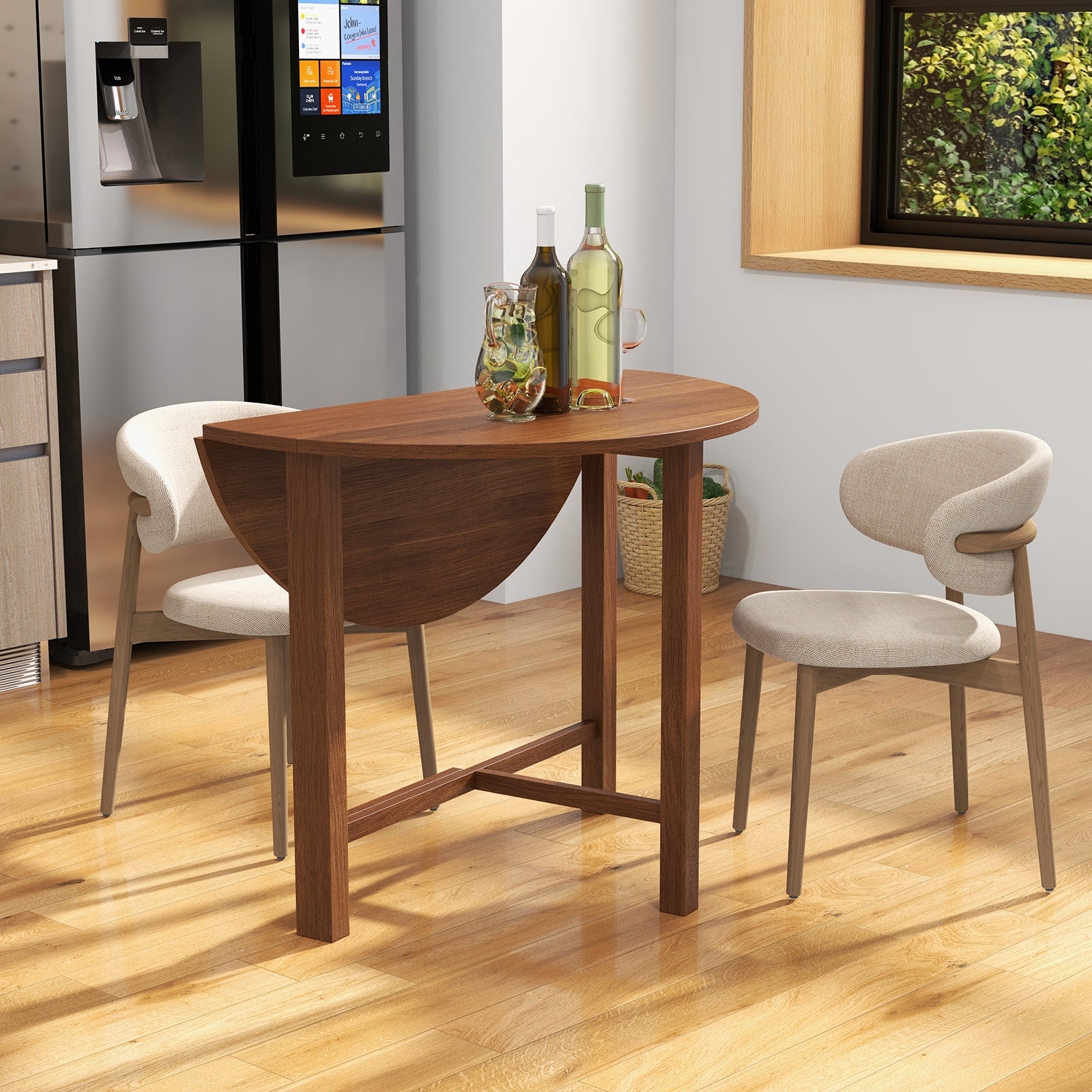 Dual Drop Leaf Dining Table for Small Spaces, Walnut Dining Tables   at Gallery Canada