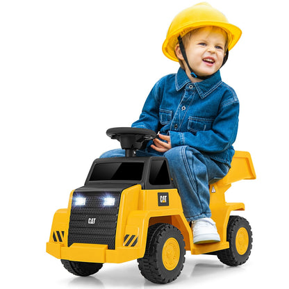 Electric Licensed Caterpillar Construction Vehicle with One-Button Start, White Powered Ride On Toys   at Gallery Canada