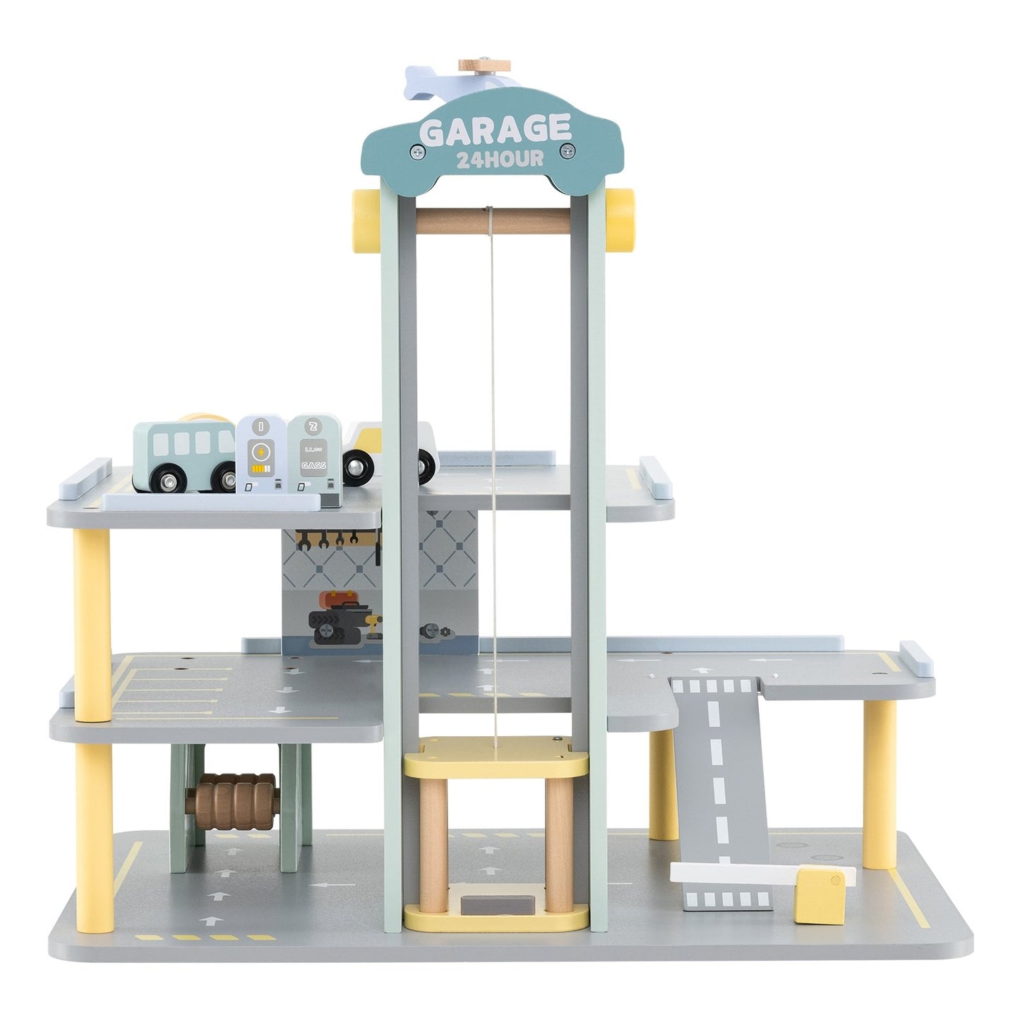 Parking Garage Playset with 4 Cars and Helicopter, Gray Push & Pedal Ride On Toys   at Gallery Canada