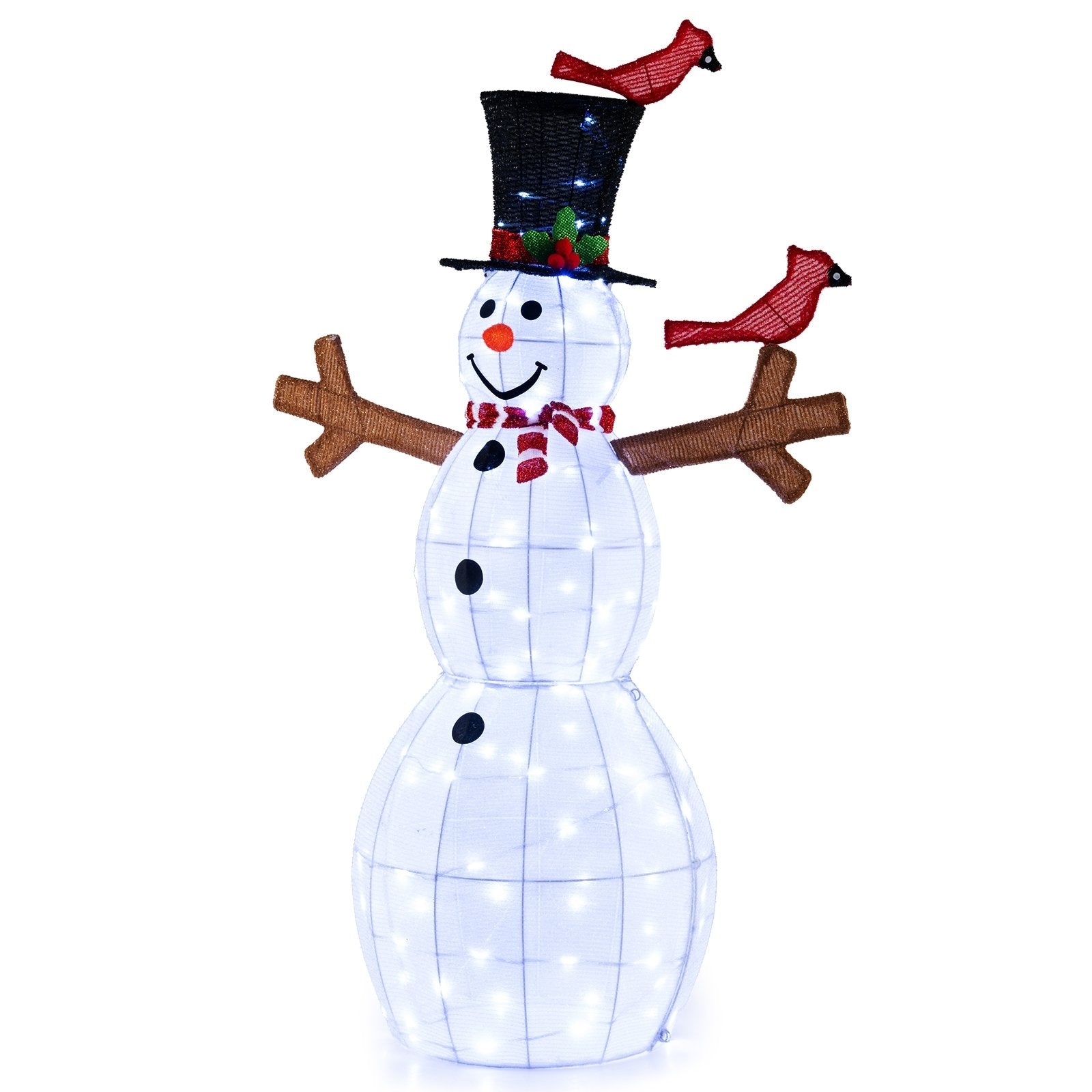 4.8 Feet Christmas Snowman with 120 LED Lights and 2 Decorative Red Birds Christmas Decor & Accessories   at Gallery Canada