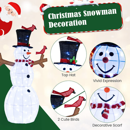 4.8 Feet Christmas Snowman with 120 LED Lights and 2 Decorative Red Birds Christmas Decor & Accessories   at Gallery Canada