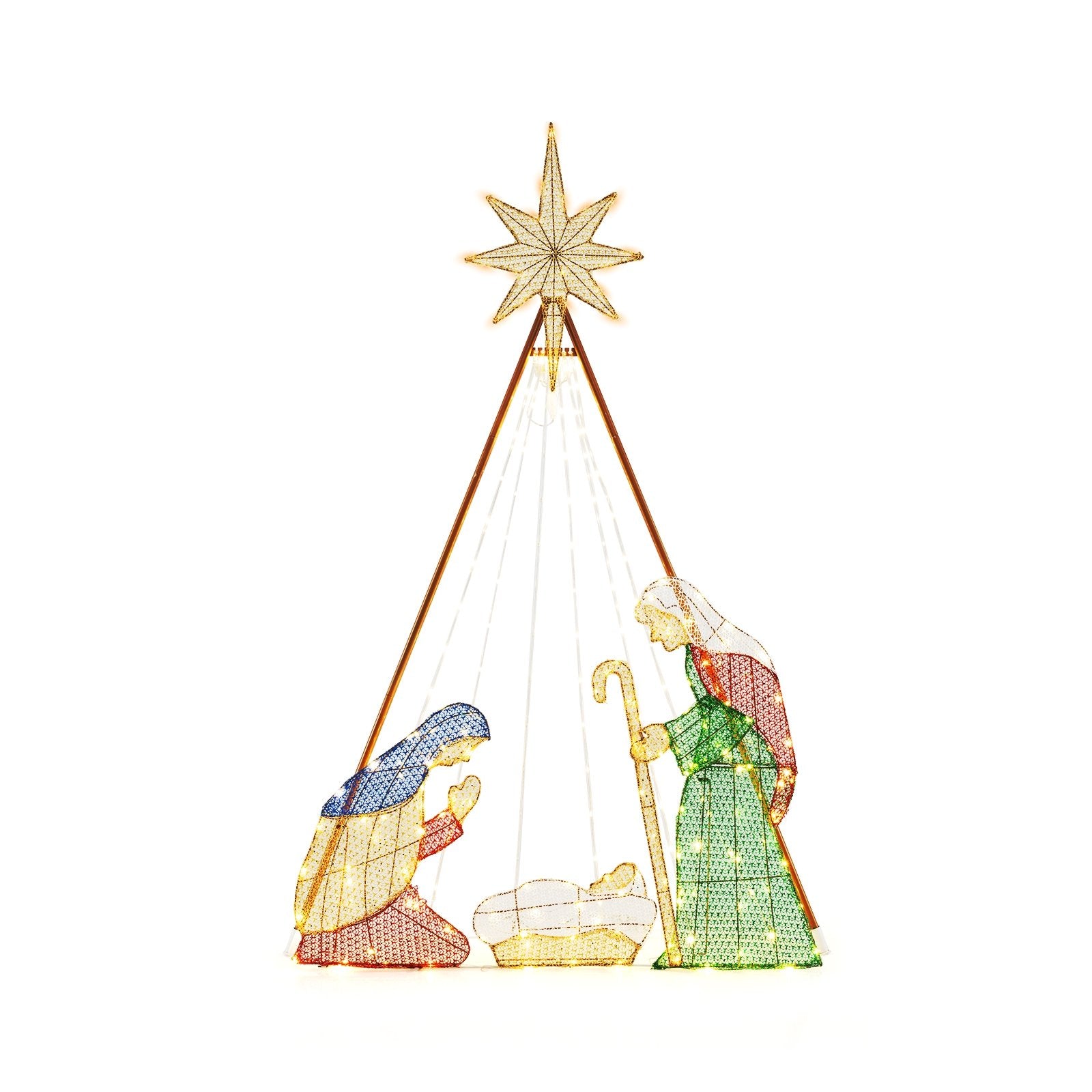 6 Feet Pre-Lit Nativity Scene Set with 240 Warm White LED Lights Christmas Decor & Accessories Options  at Gallery Canada