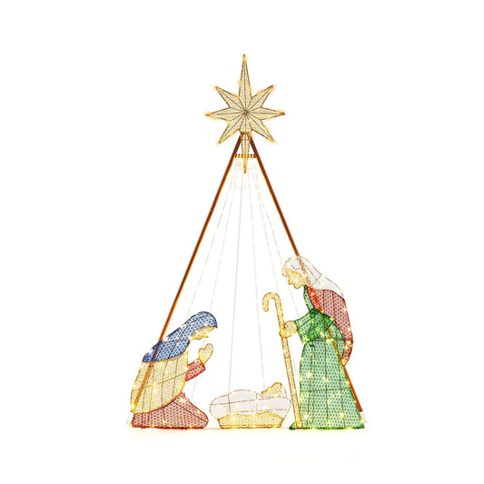 6 Feet Pre-Lit Nativity Scene Set with 240 Warm White LED Lights Christmas Decor & Accessories Options  at Gallery Canada