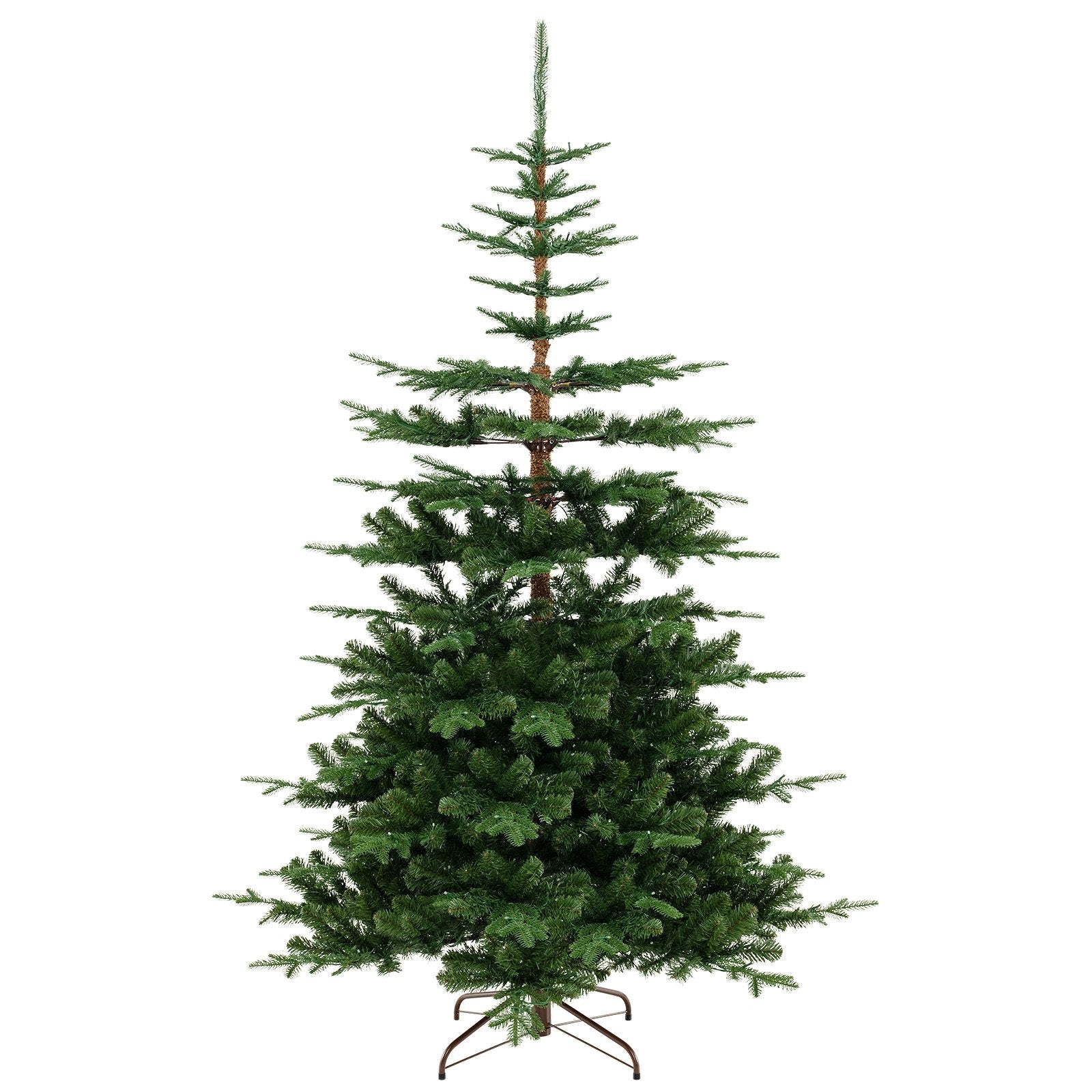 7 Feet Hinged Artificial Pre-lit Christmas Tree with 1303 Branch Tips, Green Christmas Tree Green  at Gallery Canada