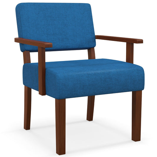 Linen Accent Chair Living Room Chair with Soft Padded Seat and Backrest, Blue Sofas & Loveseats Blue  at Gallery Canada