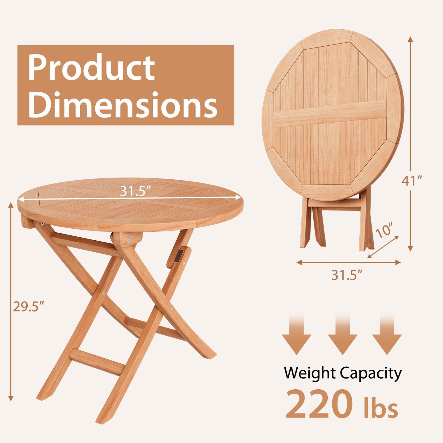 Outdoor Bistro Set with Slatted Seat and Tabletop for Backyard Patio Dining Sets   at Gallery Canada