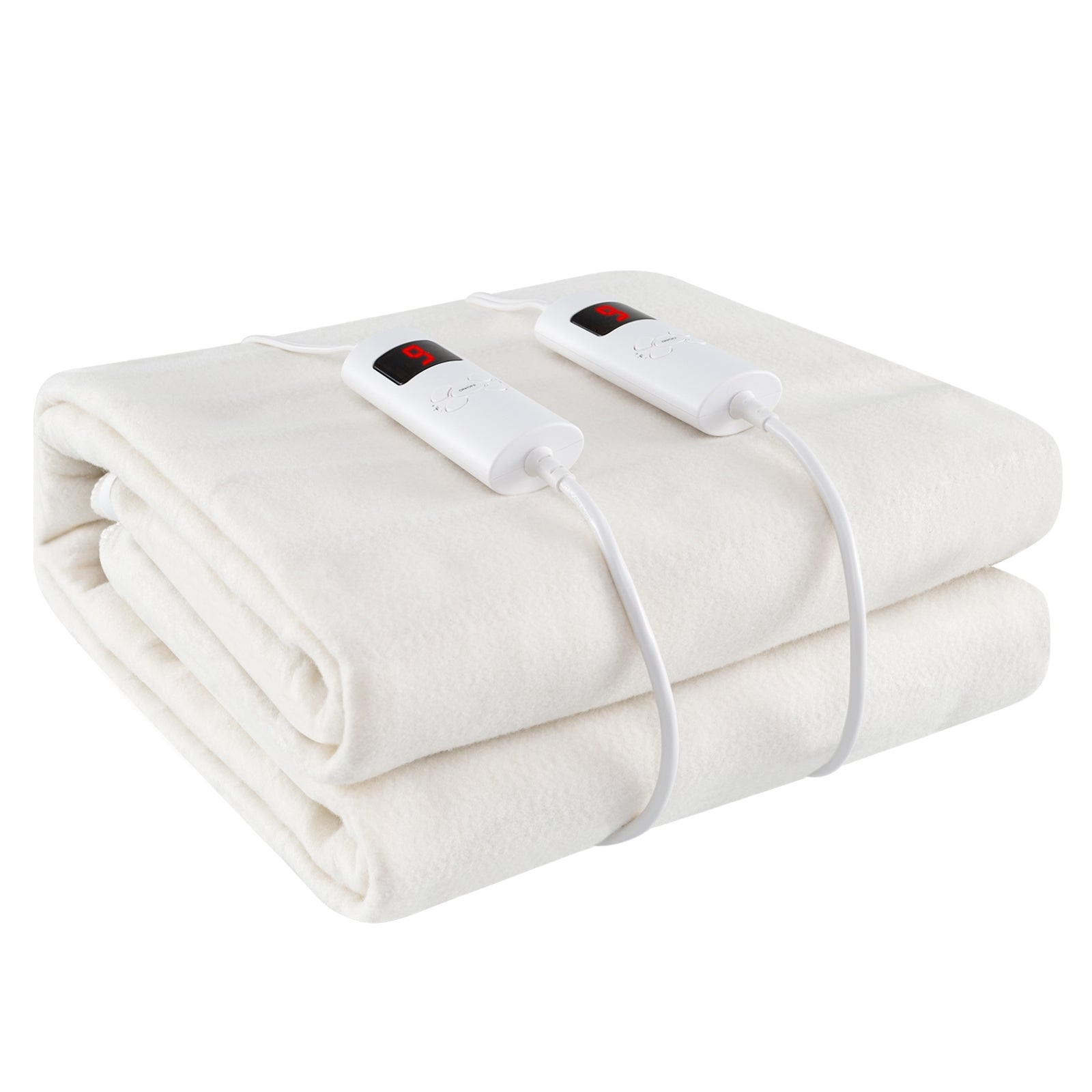 Machine Washable Electric Bed Warmer with Dual Controller 9 Heat Setting and 9-Hour Auto Off and Overheat Protection-Full Size, White Bedding White at Gallery Canada