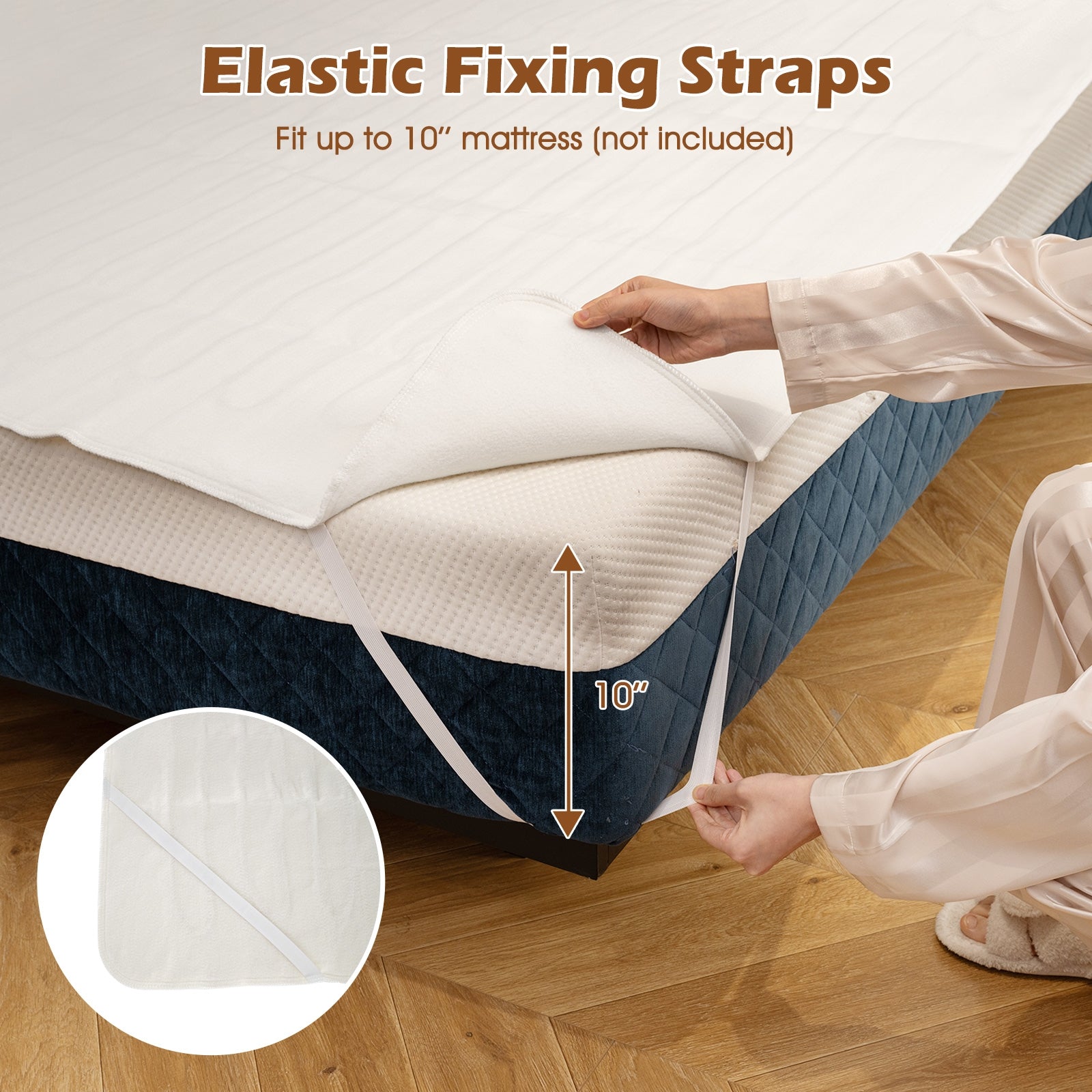 Machine Washable Electric Bed Warmer with Dual Controller 9 Heat Setting and 9-Hour Auto Off and Overheat Protection-Full Size, White Bedding at Gallery Canada