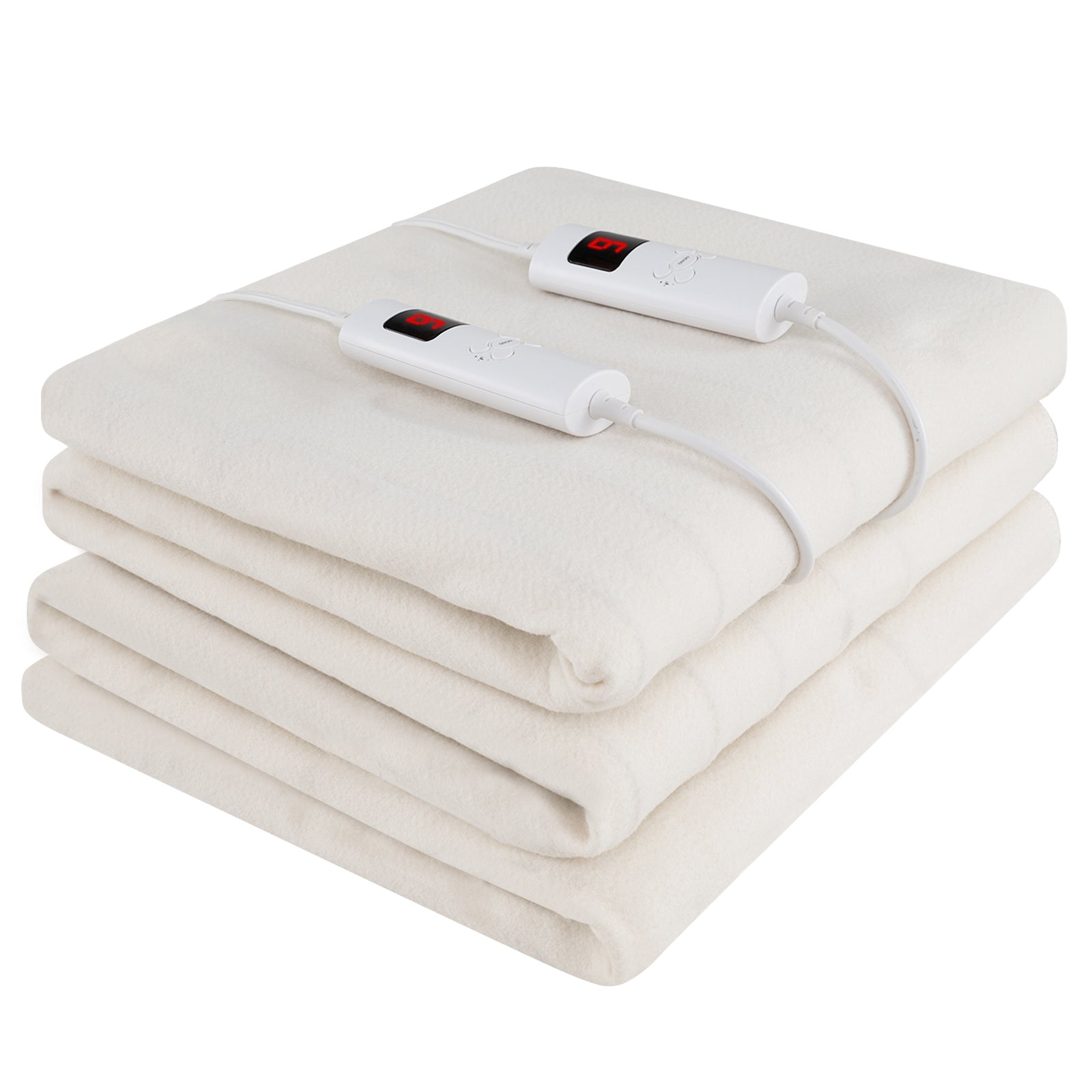 Machine Washable Electric Bed Warmer with Dual Controller 9 Heat Setting and 9-Hour Auto Off and Overheat Protection-Queen Size, White Bedding White at Gallery Canada