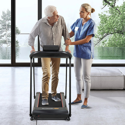 2.5 HP Walking Treadmill with Long Handrails for Seniors, Black Treadmills   at Gallery Canada