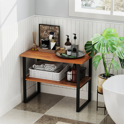 Teak Bathroom Storage Shelf for Living Room and Bedroom Nightstands   at Gallery Canada