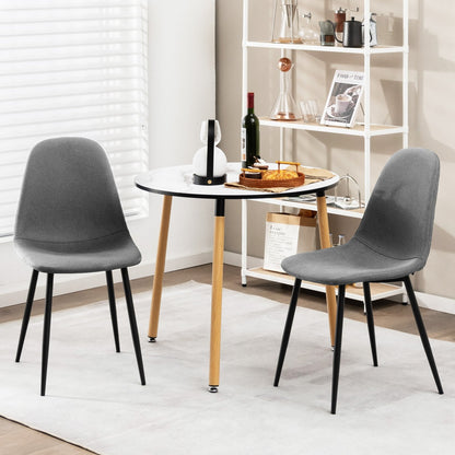 Dining Chairs Set of 4 with Black Metal Legs, Gray Dining Chairs   at Gallery Canada