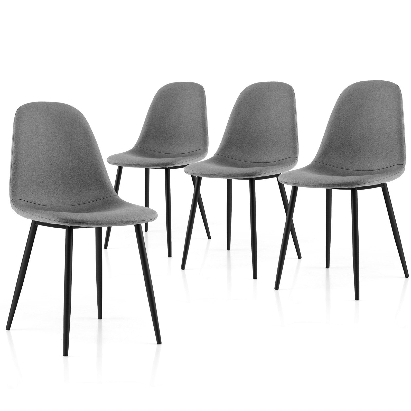 Dining Chairs Set of 4 with Black Metal Legs, Gray Dining Chairs Gray  at Gallery Canada