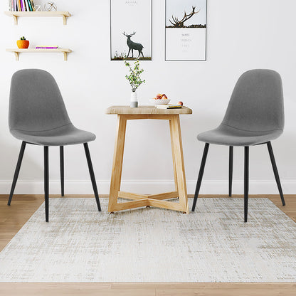 Dining Chairs Set of 4 with Black Metal Legs, Gray Dining Chairs   at Gallery Canada