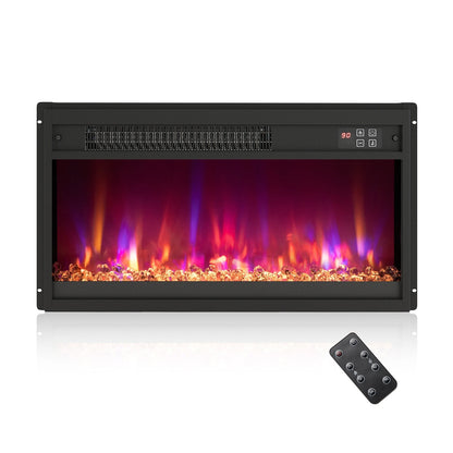 18/23/26 Inch 1500W Electric Fireplace Insert with Remote Control-23 inches, Black Fireplaces Black - 23 Inch  at Gallery Canada