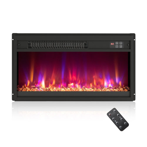 18/23/26 Inch 1500W Electric Fireplace Insert with Remote Control-23 inches, Black