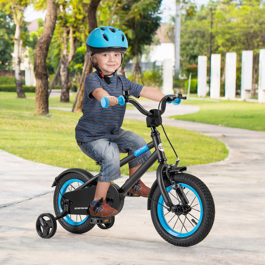 Kids Bike with Adjustable Handlebar and Saddle Black-12 Inches, Black Kids Bike Black  at Gallery Canada