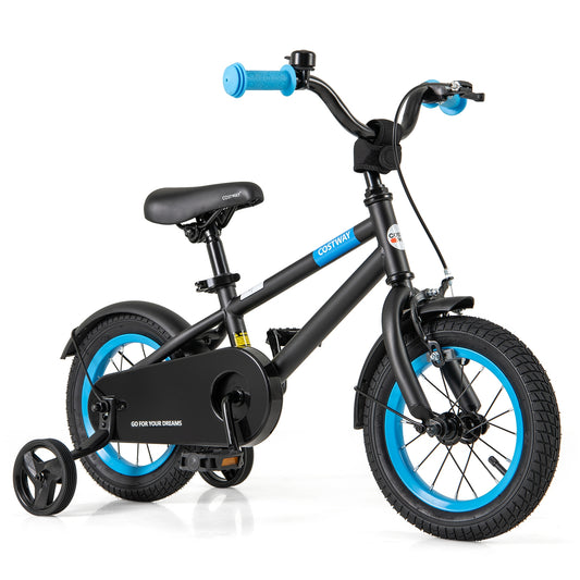 Kids Bike with Adjustable Handlebar and Saddle Black-12 Inches, Black Kids Bike Black  at Gallery Canada