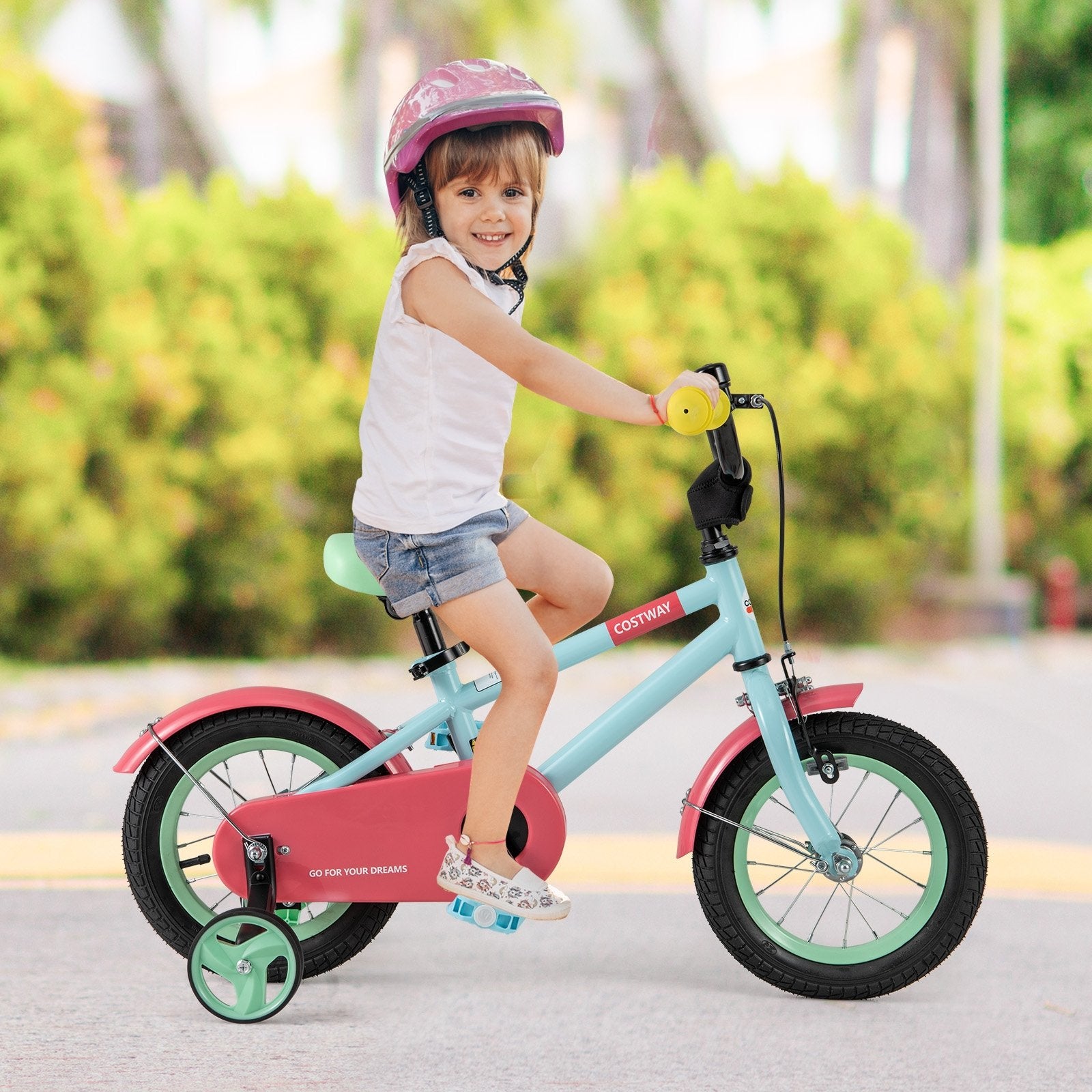 Kids Bike with Adjustable Handlebar and Saddle Blue-12 Inches, Blue Kids Bike   at Gallery Canada