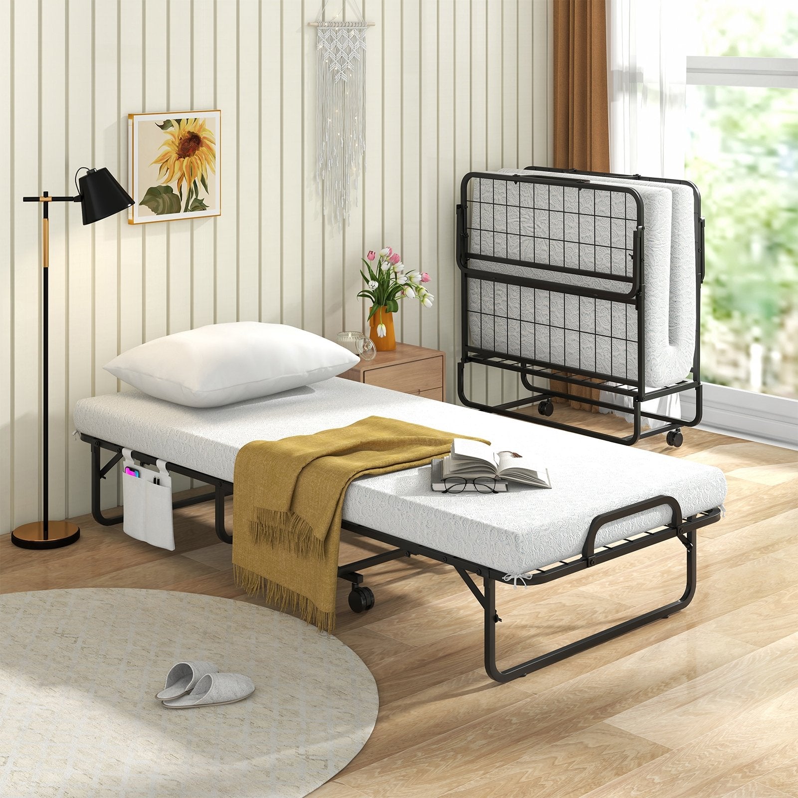 Cot Size Folding Bed with Memory Foam Mattress and Pillow Folding Beds   at Gallery Canada