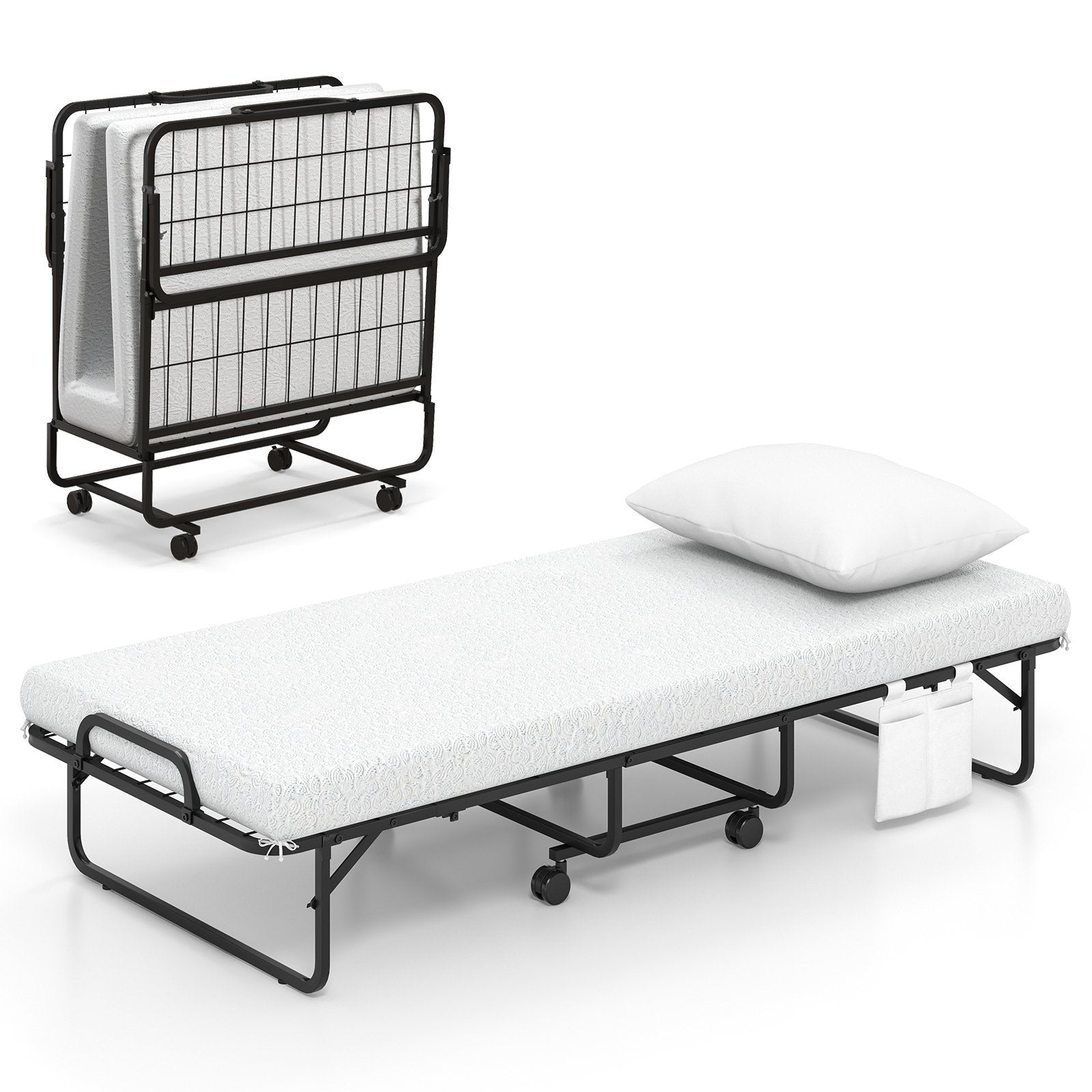 Cot Size Folding Bed with Memory Foam Mattress and Pillow Folding Beds Options  at Gallery Canada