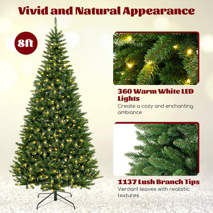 8 FT Corner Artificial Christmas Tree with 1137 Branch Tips and 360 Warm White LED Lights Christmas Tree   at Gallery Canada